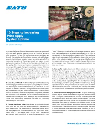 10 Steps To Increasing Print Apply System Uptime