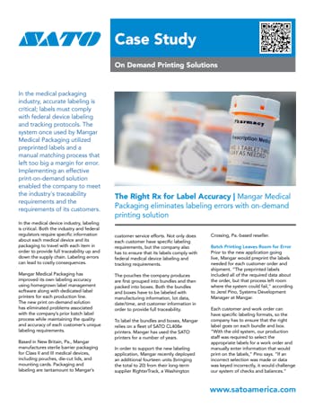 Mangar Medical Packaging Eliminates Labeling Errors